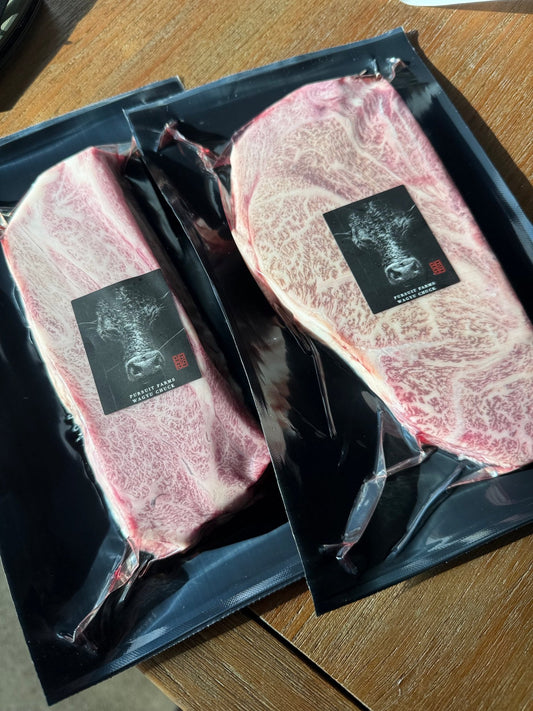 100% Fullblood Japanese Wagyu High Marbling Chuckeye logs (2 x 6oz) (Whatnot) - PursuitFarms