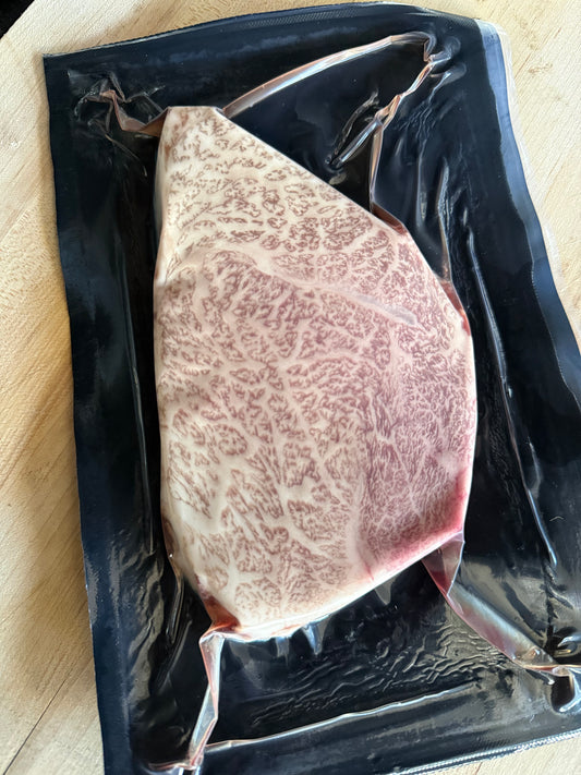 INSANE marbling 100% Fullblood Wagyu A5 Japanese Top Sirloin Steak (1 x 6oz)
