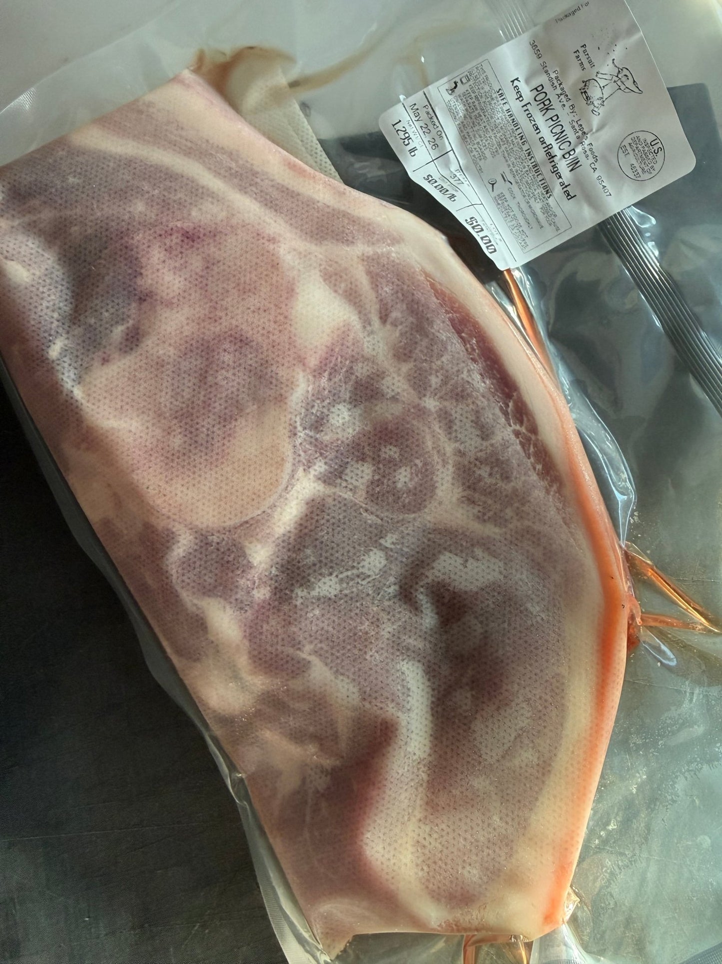 Mixed Mangalitsa x Berkshire CROSS Pork chop + sirloin Chop + pork picnic combo (3 - 4pcs) 3 - 3.5 pound total - PursuitFarms
