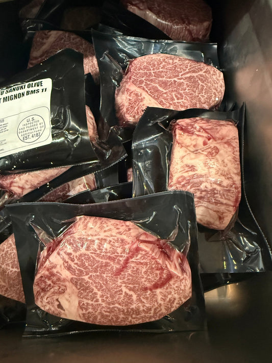 Shodoshima Island Olive Beef Filet/Tenderloin super trim 1pc x 5oz (Whatnot) - PursuitFarms